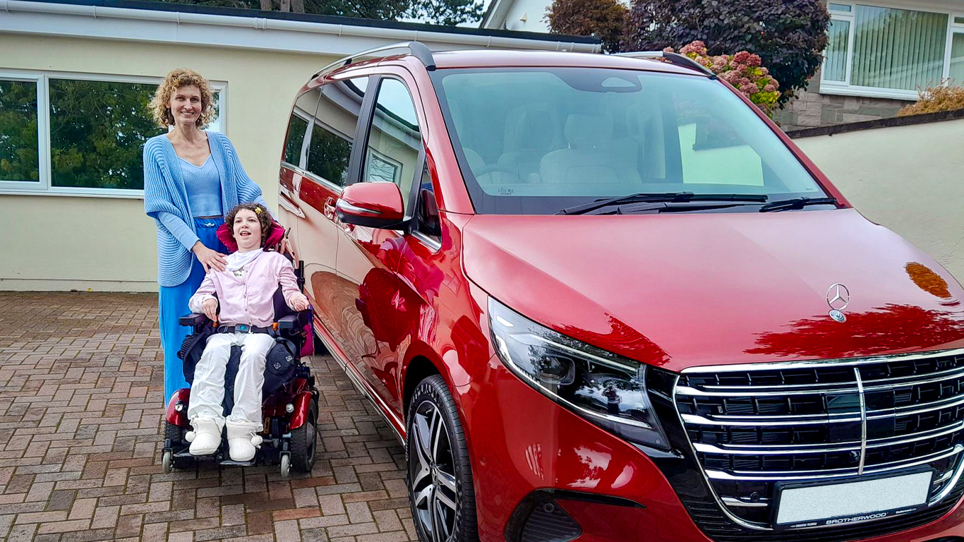 Natalie with her stylish new Mercedes-Benz V-Class WAV