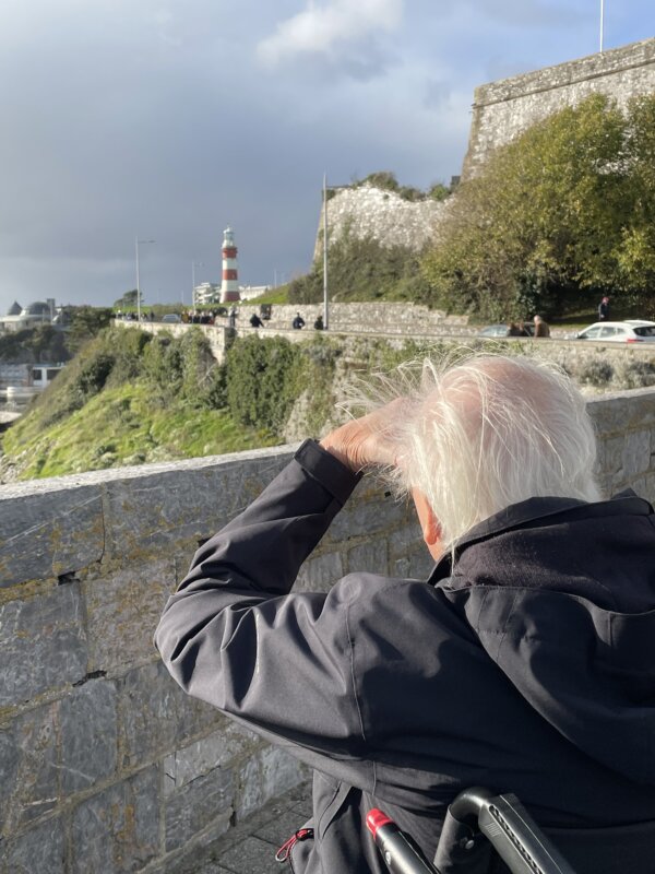 Brian takes in the view of Plymouth