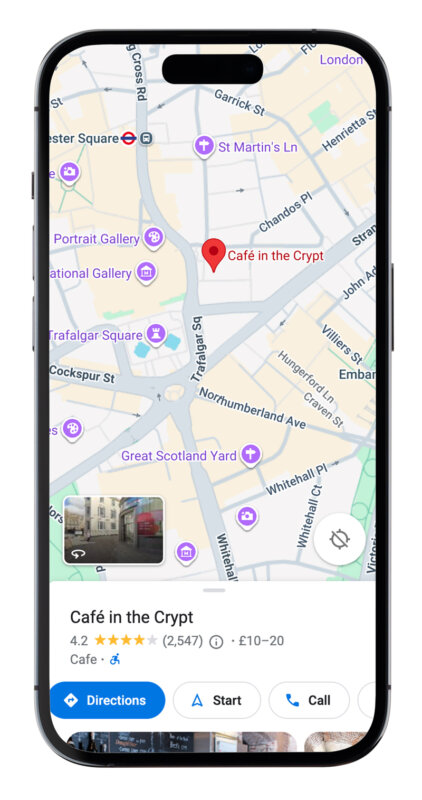 Google Maps phone screenshot